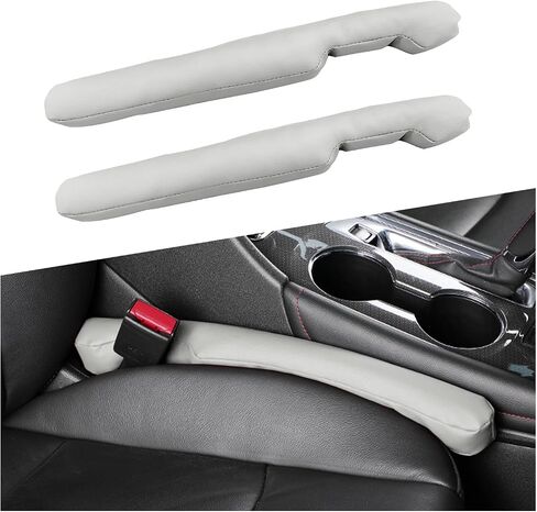 2 PCS Leather Car Gap Pluder ، منظم مانع المقعد التلقائي ، قم بملء الفجوة بين المقعد ووحدة التحكم ، و Universal Gap Filler Slug Things من إسقاط شاحنة سيارات السيارات (أسود) in Kuwait