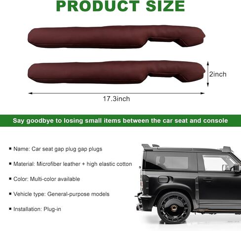 2 PCS Leather Car Seat Gap Filler, Auto Seat Blocker Organizer Fill The Gap Between Seat and Console, Universal Gap Filler Plug Stop Things from Dropping for Car SUV Truck (Black) in Kuwait