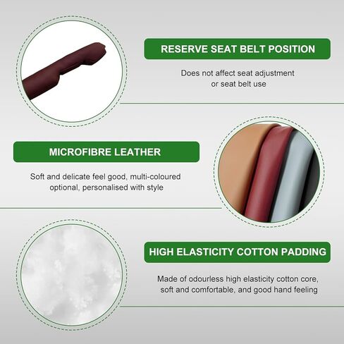 2 PCS Leather Car Seat Gap Filler, Auto Seat Blocker Organizer Fill The Gap Between Seat and Console, Universal Gap Filler Plug Stop Things from Dropping for Car SUV Truck (Black) in Kuwait