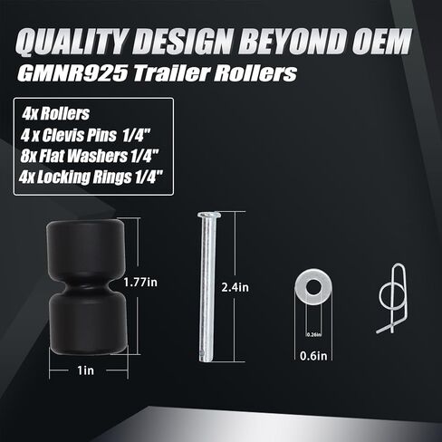 ترقية (4 عبوات) GL1 GMNR925 طقم بكرات مساعدة رفع الباب الخلفي للمقطورة، أجزاء بكرات بديلة، حلقات دبابيس الغسيل تنطبق على الباب الخلفي للمقطورة، بوابة رفع سهلة وما إلى ذلك مساعدة الرفع - ضمان الجودة لمدة 10 سنوات in Saudi Arabia