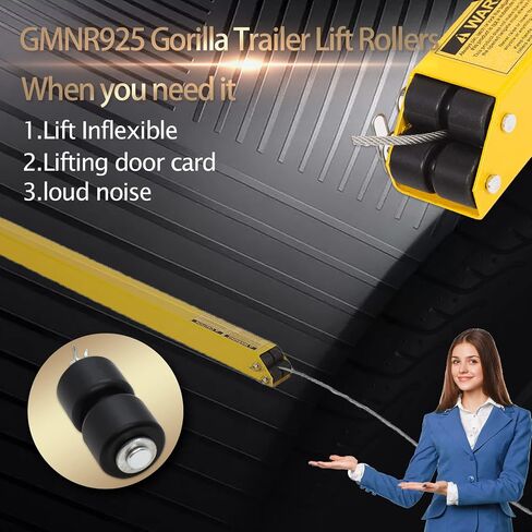 ترقية (4 عبوات) GL1 GMNR925 طقم بكرات مساعدة رفع الباب الخلفي للمقطورة، أجزاء بكرات بديلة، حلقات دبابيس الغسيل تنطبق على الباب الخلفي للمقطورة، بوابة رفع سهلة وما إلى ذلك مساعدة الرفع - ضمان الجودة لمدة 10 سنوات in Saudi Arabia