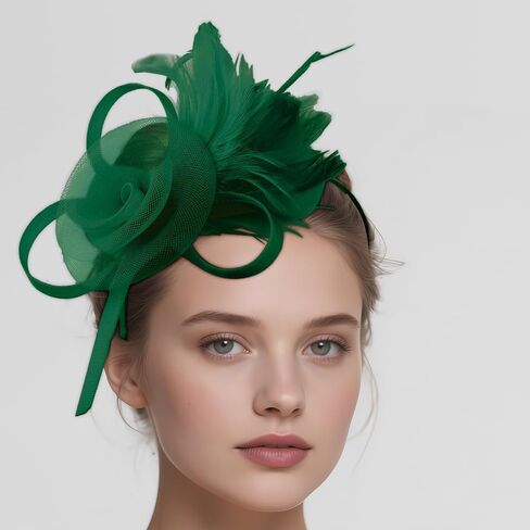 Fascinators Hats for Women, Tea Party Stylish Cocktail Wedding Headwear with Headband Clip in Saudi Arabia