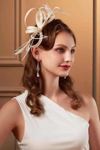 Babeyond Fascinator Hats for Women - Tea Party Hats Fascinators Kentucky Headwear Derby Hat Wedding Feather Ribbon in Saudi Arabia