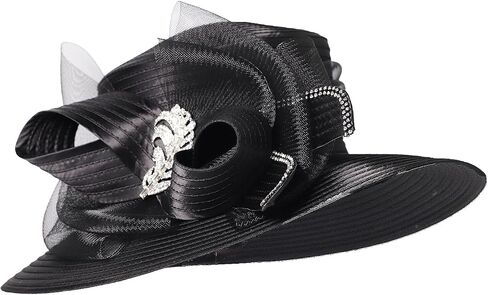 Women Derby Church Dress Fascinator Wide Brim Hats 1920s Vintage Tea Party Wedding Cloche Bowler Hats in Saudi Arabia