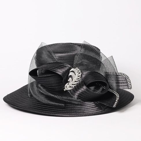 Women Derby Church Dress Fascinator Wide Brim Hats 1920s Vintage Tea Party Wedding Cloche Bowler Hats in Saudi Arabia