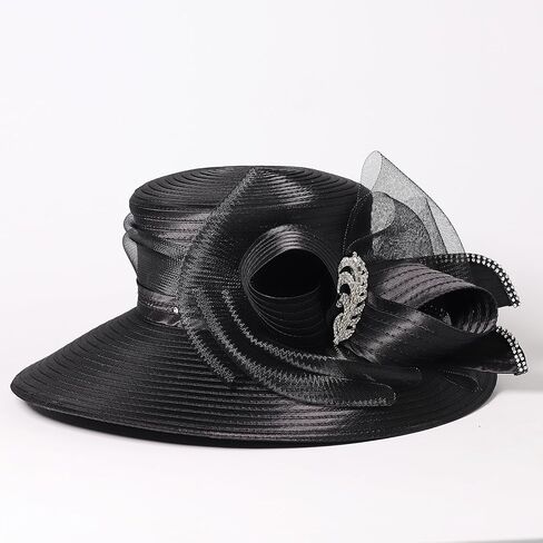 Women Derby Church Dress Fascinator Wide Brim Hats 1920s Vintage Tea Party Wedding Cloche Bowler Hats in Saudi Arabia