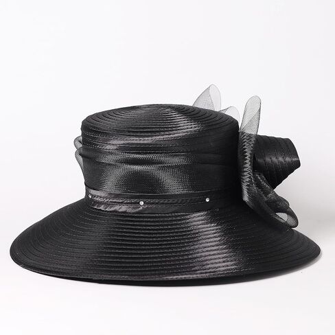 Women Derby Church Dress Fascinator Wide Brim Hats 1920s Vintage Tea Party Wedding Cloche Bowler Hats in Saudi Arabia