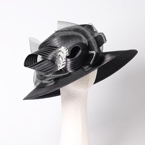Women Derby Church Dress Fascinator Wide Brim Hats 1920s Vintage Tea Party Wedding Cloche Bowler Hats in Saudi Arabia
