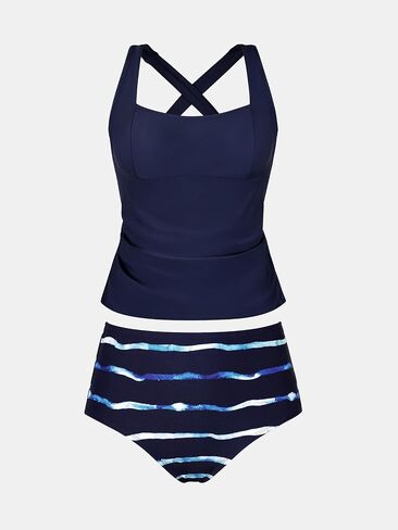Cupshe Women’s Plus Size Tankini مجموعة مغرفة رقبة من قطعتين من السباحة in Kuwait