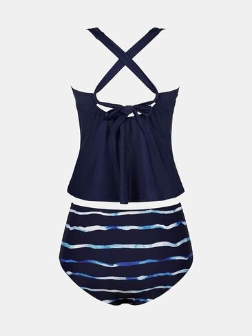 Cupshe Women’s Plus Size Tankini مجموعة مغرفة رقبة من قطعتين من السباحة in Kuwait