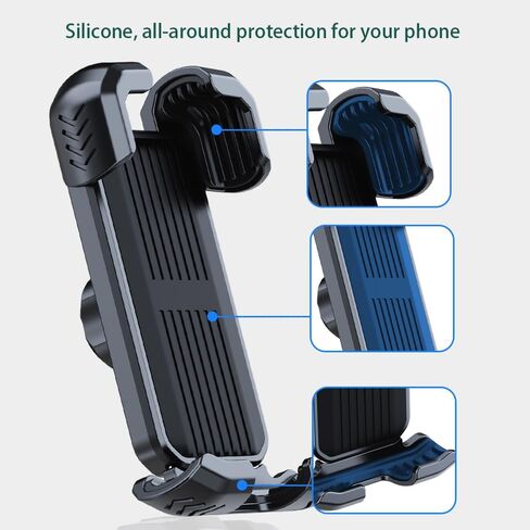 حامل هاتف الدراجة ، حامل الهاتف الخليوي للدراجات لجهاز iPhone 16 15 14 13 ، Galaxy S24 S23 و 4.5-7 "الهاتف الذكي ، و 360 درجة قابلة للتدوير هاتفي مقود للتركيب للدراجات البخارية ATV Road Mountain Bike Car Car Car Carvigation in Kuwait