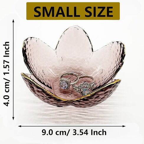 Small Jewelry Dish Tray for Women, Crystal Ring Holder Dish, Glass Ring Dish Engagement Gift, Flower Jewelry Tray Trinket Dish, Vanity Jewelry Plate Dish, Decorative Jewely Ring Bowl Dish in Kuwait