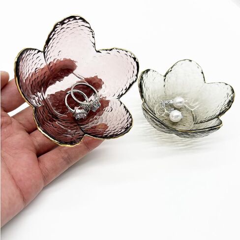 Small Jewelry Dish Tray for Women, Crystal Ring Holder Dish, Glass Ring Dish Engagement Gift, Flower Jewelry Tray Trinket Dish, Vanity Jewelry Plate Dish, Decorative Jewely Ring Bowl Dish in Kuwait