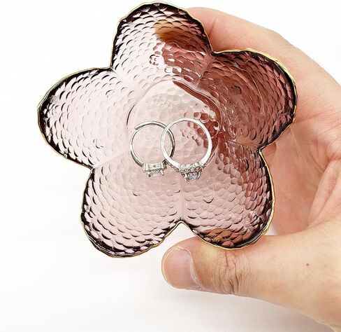 Small Jewelry Dish Tray for Women, Crystal Ring Holder Dish, Glass Ring Dish Engagement Gift, Flower Jewelry Tray Trinket Dish, Vanity Jewelry Plate Dish, Decorative Jewely Ring Bowl Dish in Kuwait