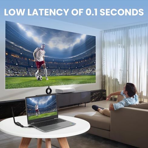 Wireless 150M(493FT) HDMI Transmitter Receiver Extender Kit Full HD 1080P with 0.1s Latency at 5.8GHz Compatible with Laptop/PC/Netflix/PS4/5/TV/Projector/Monitor No App/Bluetooth Required in Saudi Arabia