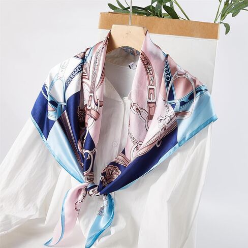100% Mulberry Silk Neck Scarf 35" Inches Large Square Scarfs for Women Gift Packed in Saudi Arabia