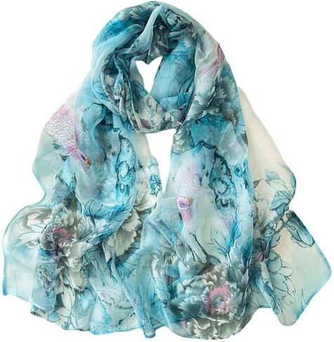 Acotavie Scarfs for Women Lightweight Scarves Fashion Print Floral Pattern Sheer Scarf Shawl Wraps in Saudi Arabia
