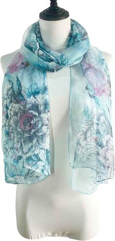 Acotavie Scarfs for Women Lightweight Scarves Fashion Print Floral Pattern Sheer Scarf Shawl Wraps in Saudi Arabia