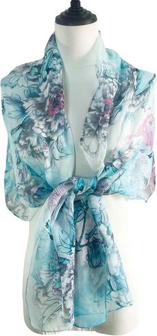 Acotavie Scarfs for Women Lightweight Scarves Fashion Print Floral Pattern Sheer Scarf Shawl Wraps in Saudi Arabia