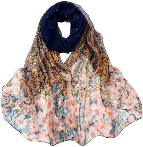 Acotavie Scarfs for Women Lightweight Scarves Fashion Print Floral Pattern Sheer Scarf Shawl Wraps in Saudi Arabia