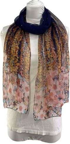 Acotavie Scarfs for Women Lightweight Scarves Fashion Print Floral Pattern Sheer Scarf Shawl Wraps in Saudi Arabia