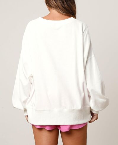 Liltwist لطيف القلب الرسوم البيانية قمصان الحب القمصان سترة للنساء ترتر رعاة البقر أحذية طويلة الأكمام الطويلة مع القلب in Kuwait