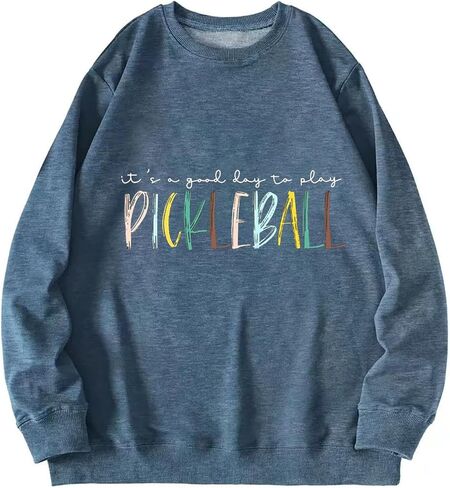 قميص Scalball Sweatshirt للنساء ، إنه يوم جيد للعب Pickleball Long Sleeve Tops Pickleball Player Lover Pullover in Kuwait