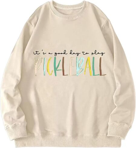 قميص Scalball Sweatshirt للنساء ، إنه يوم جيد للعب Pickleball Long Sleeve Tops Pickleball Player Lover Pullover in Kuwait