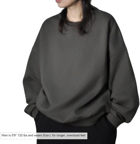 Womens Oversized Crewneck Sweatshirt Fleece Long Sleeve Hoodies Pullover in Saudi Arabia