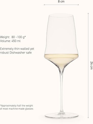 Josephinenhütte - JOSEPHINE No 1 - White - White wine glasses - purely handmade - Set of 6 in Saudi Arabia
