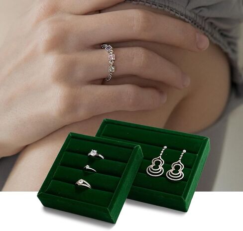Oirlv 3 Slots PU Leather Small Ring Organizer Earrings Trays Showcase Display Storage Insert Holder for Jewelry Box, Drawer, Dresser(White,S) in Saudi Arabia