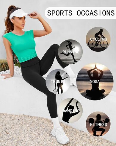 DaiLiWei Workout Tank Tops for Women Open Back Longline Sports Bras Crop Yoga Top Cap Sleeve Gym T Shirts with Built in Bra in Saudi Arabia