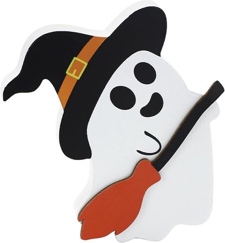 Dohia Cute Ghost Halloween Decorations Wooden Tiered Tray Decor Table Sign Halloween Decor Wooden Ghost Sign for Party Home Shelf Display ST1-YLBJ (Black Cat) in Saudi Arabia