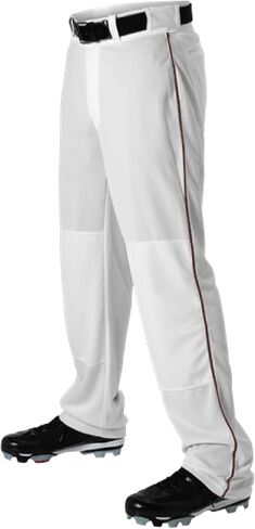 Alleson Athletic Boys Youth Baseball Pants with Braid, Grey/Dark Green, Small in Kuwait