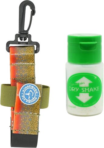 Shimazaki Dry Shake Powder Dry Fly Floatant with Kingfisher Dry Shake Holder in Saudi Arabia