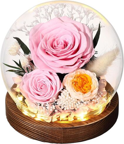 هدايا لزهرةها المحفوظة روز في هدايا قبة زجاجية للنساء زوجة أمي في عيد ميلاد كريساس ، ديكور المنزل. in Kuwait