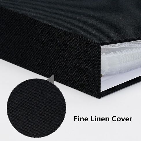 Vienrose Linen 3-Ring Photo Album Holds 190 Photos, 160 4x6 Photos and 30 6x8 Pictures, Picture Album with Multiple Size Pockets, Memory Book for Family Wedding Anniversary Baby, Blue in Kuwait