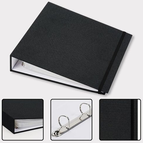 Vienrose Linen 3-Ring Photo Album Holds 190 Photos, 160 4x6 Photos and 30 6x8 Pictures, Picture Album with Multiple Size Pockets, Memory Book for Family Wedding Anniversary Baby, Blue in Kuwait
