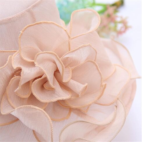 Lace Women Sun Hat, Elegant Flower Wide Brim Adjustable Flower Sun Protection Hat Foldable Summer Beach Bucket Cap in Kuwait