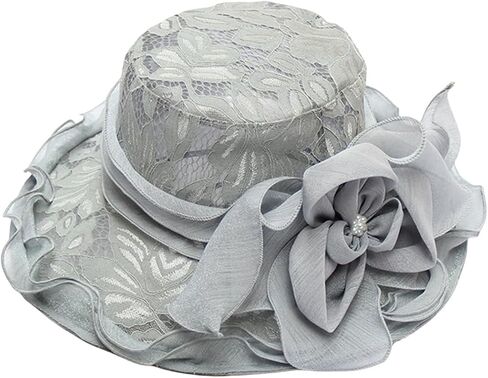 Lace Women Sun Hat, Elegant Flower Wide Brim Adjustable Flower Sun Protection Hat Foldable Summer Beach Bucket Cap in Kuwait