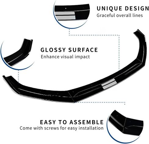 Front Bumper Lip Compatible with Subaru WRX (Gloss Black, 2022-2024 WRX) in Kuwait