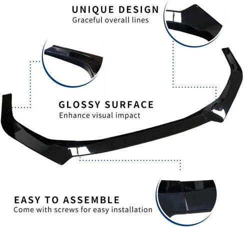 Front Bumper Lip Compatible with Subaru WRX (Gloss Black, 2022-2024 WRX) in Kuwait