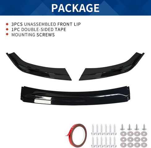 Front Bumper Lip Compatible with Subaru WRX (Gloss Black, 2022-2024 WRX) in Kuwait