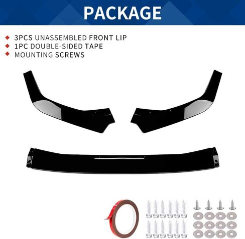 Front Bumper Lip Compatible with Subaru WRX (Gloss Black, 2022-2024 WRX) in Kuwait