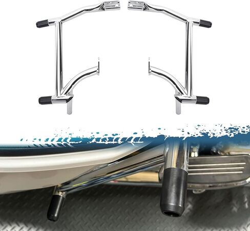 chrome chrome saddlebag guard barks saddlebag bars مع نهايات مطاطية لإكسسوارات الدراجات النارية المتوافقة مع Harley Touring 2009-2024 in Kuwait