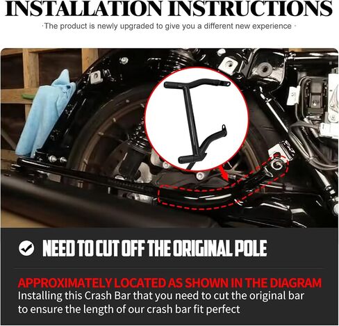chrome chrome saddlebag guard barks saddlebag bars مع نهايات مطاطية لإكسسوارات الدراجات النارية المتوافقة مع Harley Touring 2009-2024 in Kuwait