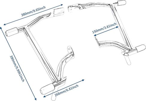 chrome chrome saddlebag guard barks saddlebag bars مع نهايات مطاطية لإكسسوارات الدراجات النارية المتوافقة مع Harley Touring 2009-2024 in Kuwait