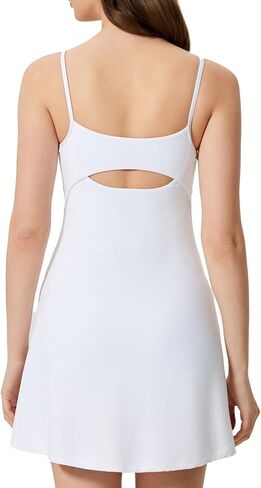altiland Womens' Cami Strap Tennis Golf Dress with Built in Bra & Shorts, Quick Dry Athletic Workout Dress in Kuwait