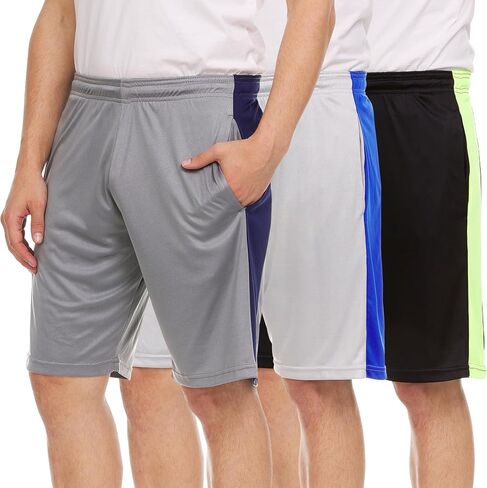 3 Pack: Gym Shorts for Men Dry Fit Athletic Shorts for Men with Pockets and Drawcord Running Shorts for Men (Up to 3X) in Saudi Arabia