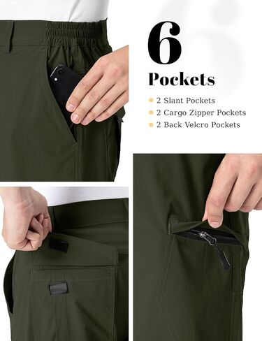 Rdruko Men's Quick Dry Hiking Cargo Shorts Lightweight Outdoor Fishing Travel Summer Shorts with 6 Zipper Pockets in Kuwait